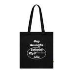 Enjoying My F****** Life Organic Cotton Tote Bag In Black