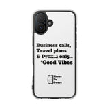 Business Calls & Travel Plans Magnetic Clear Impact Cases In White