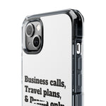 Business Calls & Travel Plans Magnetic Clear Impact Cases In White