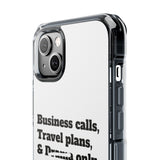Business Calls & Travel Plans Magnetic Clear Impact Cases In White