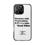 Business Calls & Travel Plans Magnetic Clear Impact Cases In White