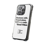 Business Calls & Travel Plans Magnetic Clear Impact Cases In White