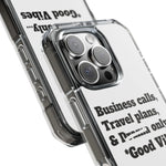 Business Calls & Travel Plans Magnetic Clear Impact Cases In White