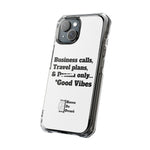 Business Calls & Travel Plans Magnetic Clear Impact Cases In White