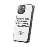 Business Calls & Travel Plans Magnetic Clear Impact Cases In White