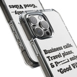 Business Calls & Travel Plans Magnetic Clear Impact Cases In White