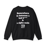 Somewhere In Between Unisex Heavy Blend Crewneck Sweatshirt In Black