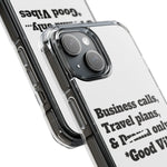Business Calls & Travel Plans Magnetic Clear Impact Cases In White