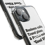 Business Calls & Travel Plans Magnetic Clear Impact Cases In White
