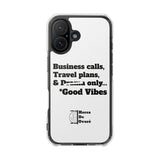 Business Calls & Travel Plans Magnetic Clear Impact Cases In White
