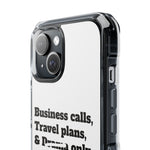 Business Calls & Travel Plans Magnetic Clear Impact Cases In White