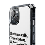 Business Calls & Travel Plans Magnetic Clear Impact Cases In White