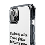 Business Calls & Travel Plans Magnetic Clear Impact Cases In White