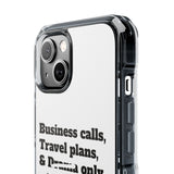Business Calls & Travel Plans Magnetic Clear Impact Cases In White