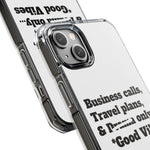 Business Calls & Travel Plans Magnetic Clear Impact Cases In White