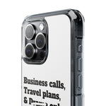 Business Calls & Travel Plans Magnetic Clear Impact Cases In White
