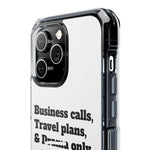 Business Calls & Travel Plans Magnetic Clear Impact Cases In White