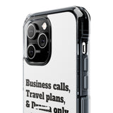 Business Calls & Travel Plans Magnetic Clear Impact Cases In White
