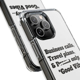 Business Calls & Travel Plans Magnetic Clear Impact Cases In White