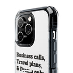 Business Calls & Travel Plans Magnetic Clear Impact Cases In White