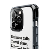 Business Calls & Travel Plans Magnetic Clear Impact Cases In White