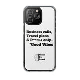 Business Calls & Travel Plans Magnetic Clear Impact Cases In White
