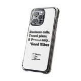 Business Calls & Travel Plans Magnetic Clear Impact Cases In White