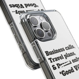 Business Calls & Travel Plans Magnetic Clear Impact Cases In White