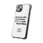 Business Calls & Travel Plans Magnetic Clear Impact Cases In White