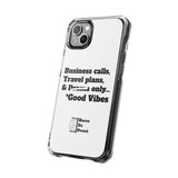 Business Calls & Travel Plans Magnetic Clear Impact Cases In White