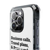 Business Calls & Travel Plans Magnetic Clear Impact Cases In White