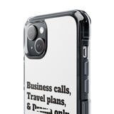 Business Calls & Travel Plans Magnetic Clear Impact Cases In White
