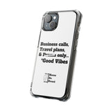 Business Calls & Travel Plans Magnetic Clear Impact Cases In White