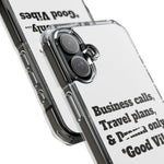 Business Calls & Travel Plans Magnetic Clear Impact Cases In White