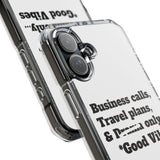 Business Calls & Travel Plans Magnetic Clear Impact Cases In White