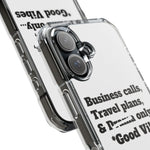 Business Calls & Travel Plans Magnetic Clear Impact Cases In White
