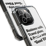 Business Calls & Travel Plans Magnetic Clear Impact Cases In White